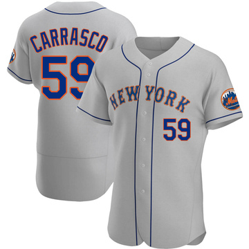 Carlos Carrasco Men's Authentic New York Mets Gray Road Jersey