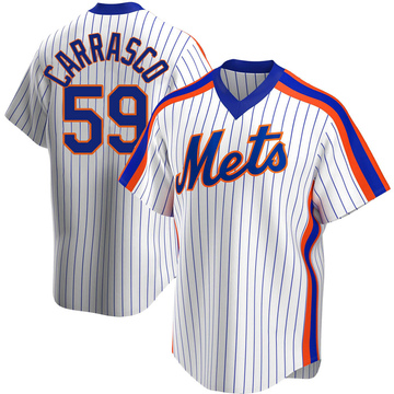 Carlos Carrasco Men's Replica New York Mets White Home Cooperstown Collection Jersey