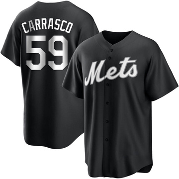 Carlos Carrasco Youth Replica New York Mets Black/White Jersey