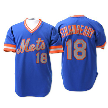 Darryl Strawberry Men's Authentic New York Mets Blue Throwback Jersey