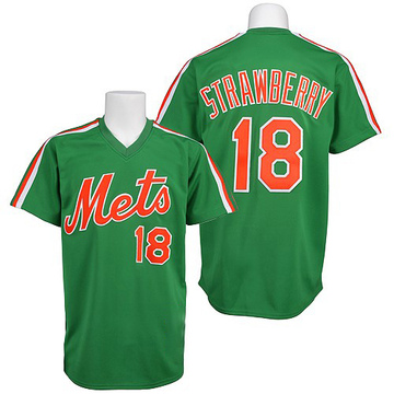 Darryl Strawberry Men's Authentic New York Mets Green Throwback Jersey