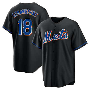 Darryl Strawberry Men's Replica New York Mets Black 2022 Alternate Jersey
