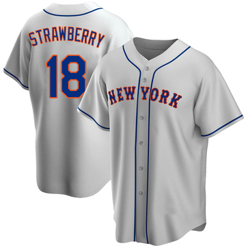 Darryl Strawberry Men's Replica New York Mets Gray Road Jersey