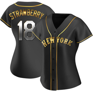Darryl Strawberry Women's Replica New York Mets Black Golden Alternate Jersey