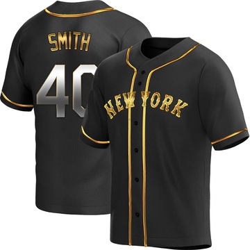 Drew Smith Men's Replica New York Mets Black Golden Alternate Jersey