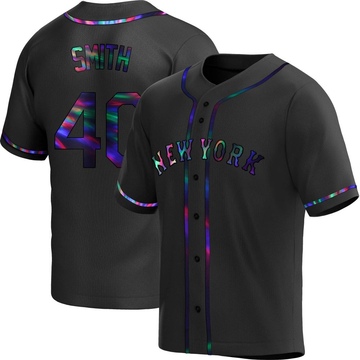 Drew Smith Men's Replica New York Mets Black Holographic Alternate Jersey