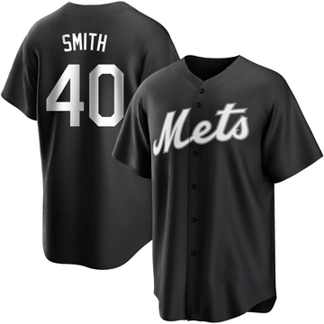 Drew Smith Men's Replica New York Mets Black/White Jersey
