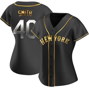 Drew Smith Women's Replica New York Mets Black Golden Alternate Jersey