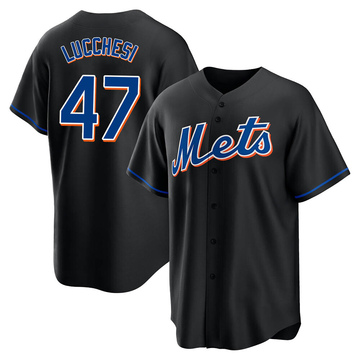 Joey Lucchesi Men's Replica New York Mets Black 2022 Alternate Jersey