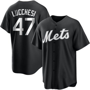 Joey Lucchesi Men's Replica New York Mets Black/White Jersey