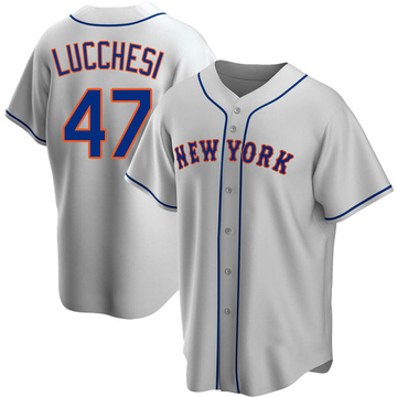Joey Lucchesi Men's Replica New York Mets Gray Road Jersey