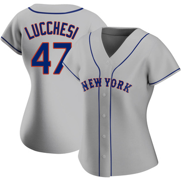 Joey Lucchesi Women's Authentic New York Mets Gray Road Jersey